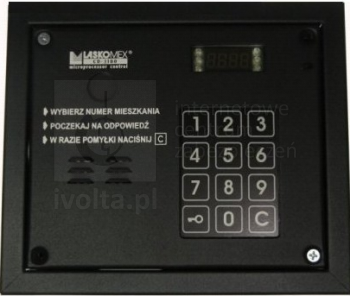 CP-3103R-BLACK Panel audio z czytnikiem RFID, kolor czarny, 4 wejścia, maksymalnie 64 klatki, Laskomex